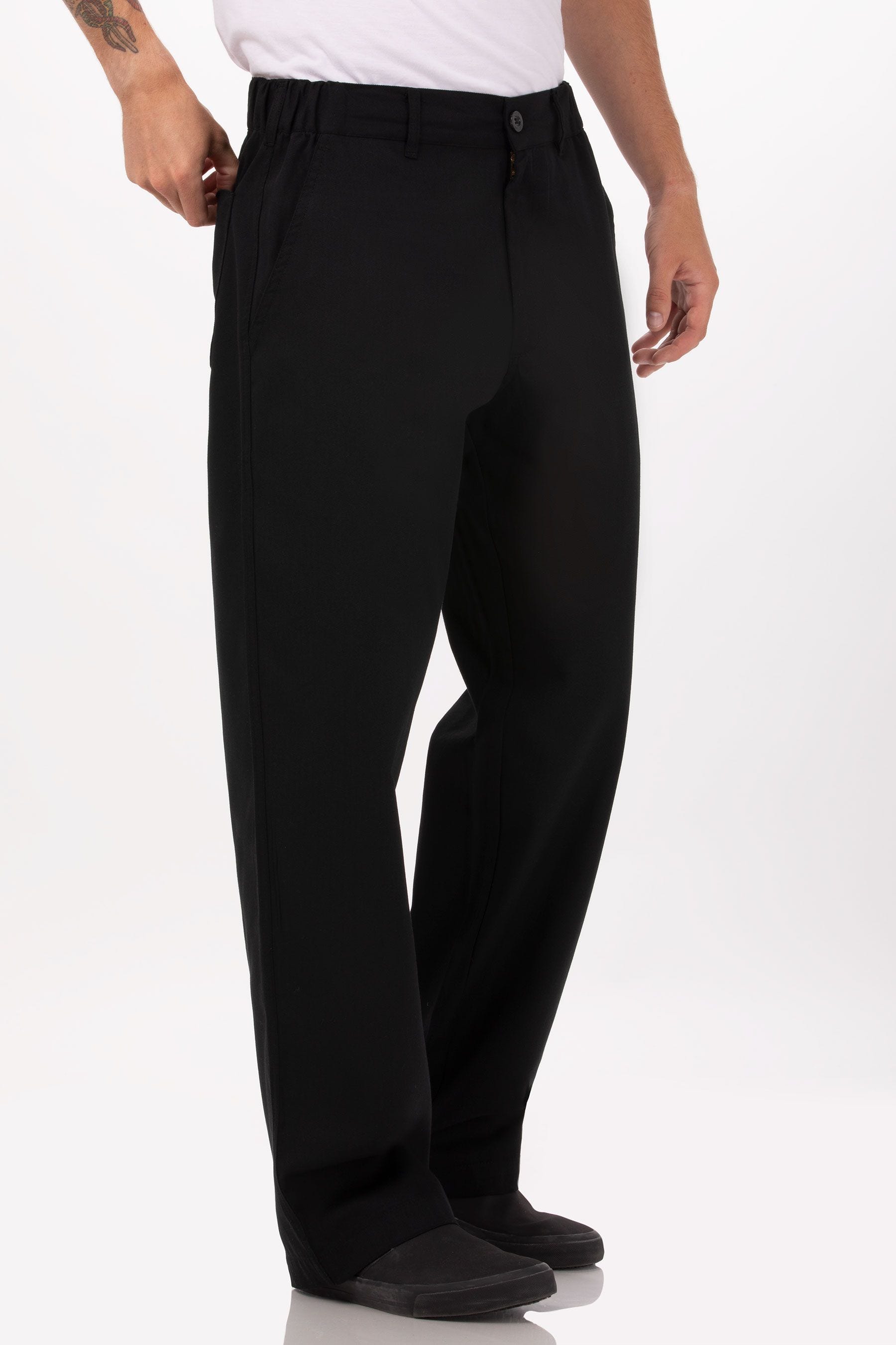 Chef Works BBLWBLK Black Lightweight Baggy Chef Pants