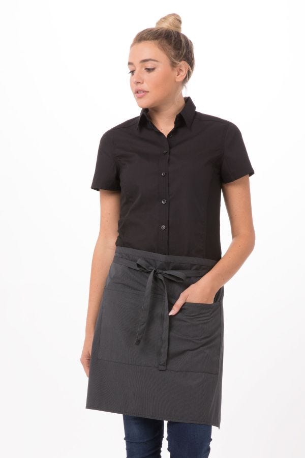 for Cooking Bistro Half Waist Apron with Pockets Baking, Extra Long Ties 