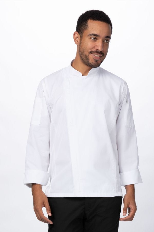 Chef Works Urban Hartford Lightweight L/S Zipper Coat White Unisex 