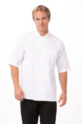 Chef Works Bordeaux Chef Coat Knot Closure White Kitchen Industrial Work Uniform 