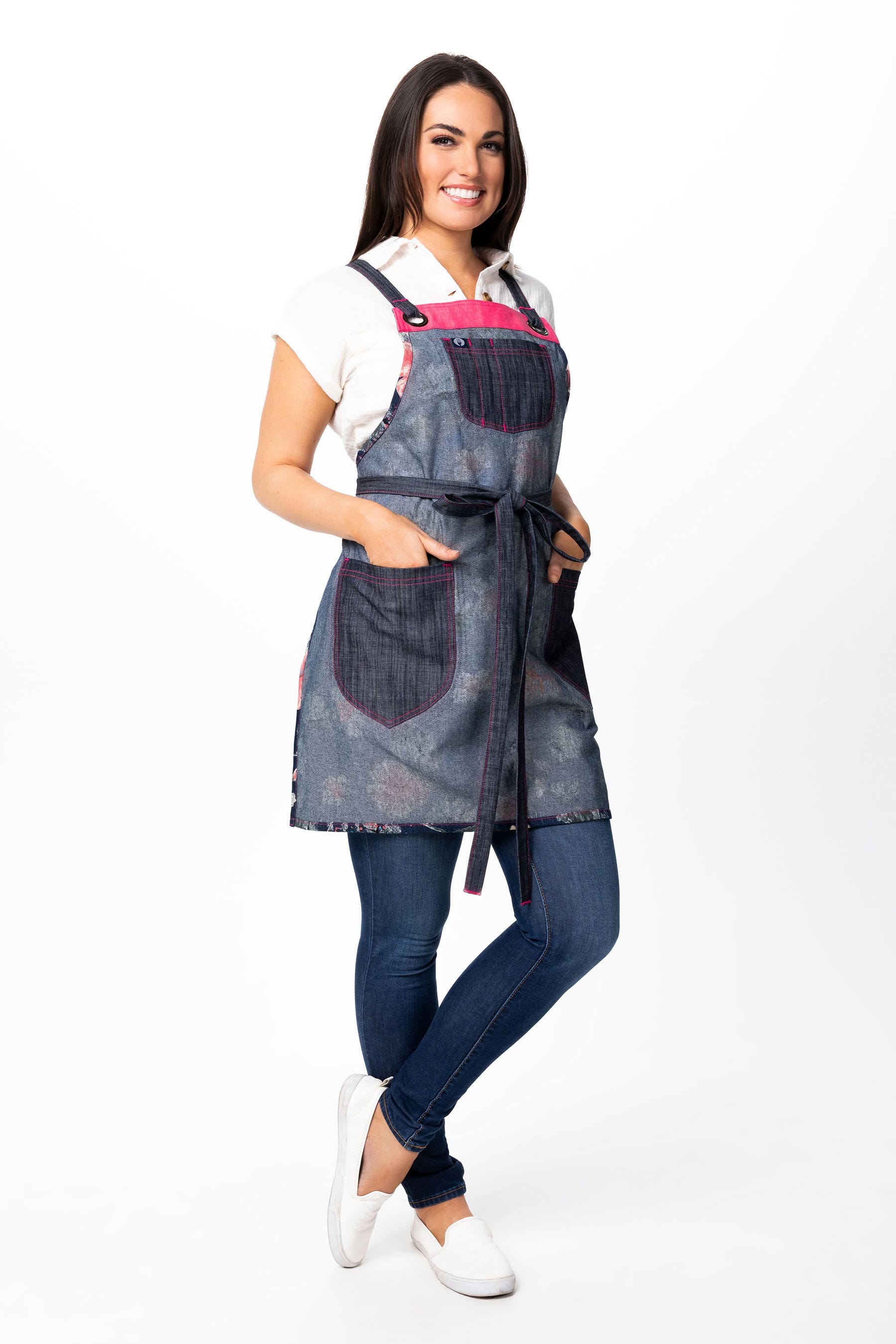 Evening Blooms Bib Apron