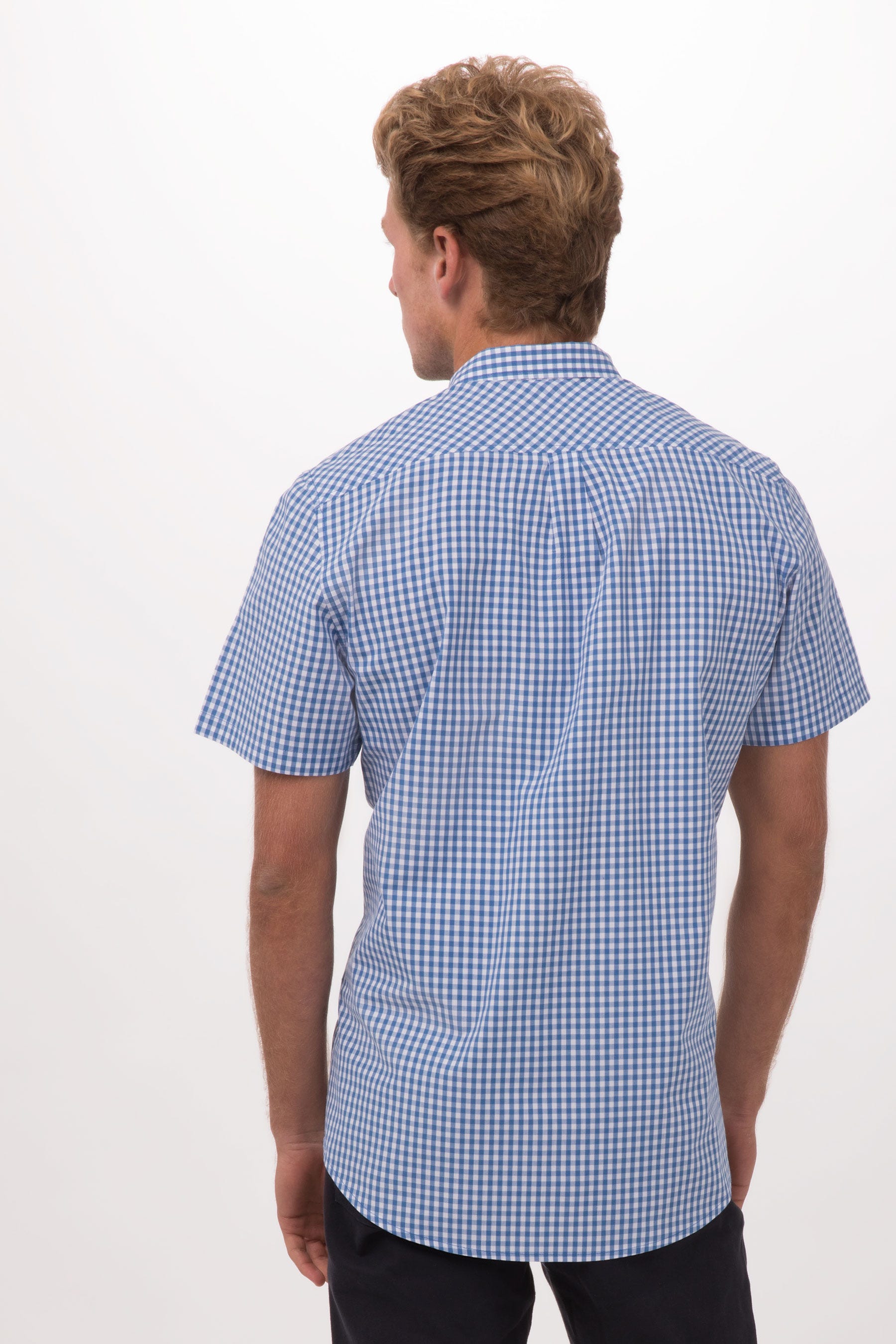 Modern Gingham Short Sleeve Dress Shirt