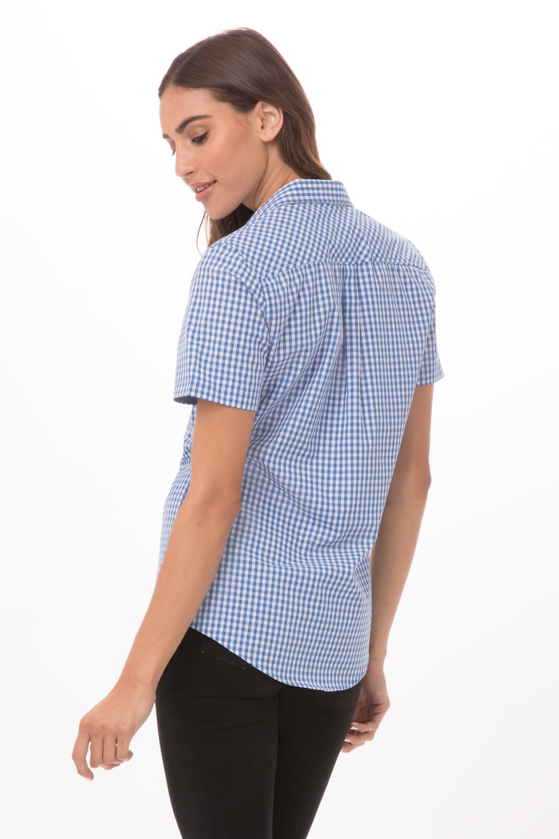 Modern Gingham Short Sleeve Dress Shirt