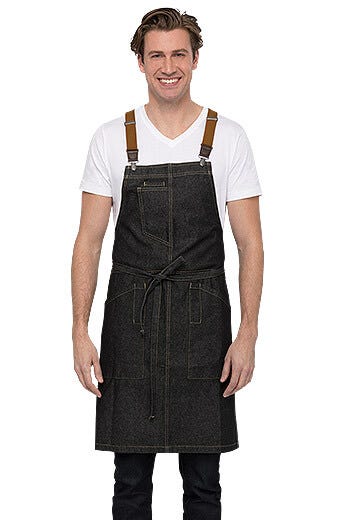 Berkeley Bib Apron Black Denim