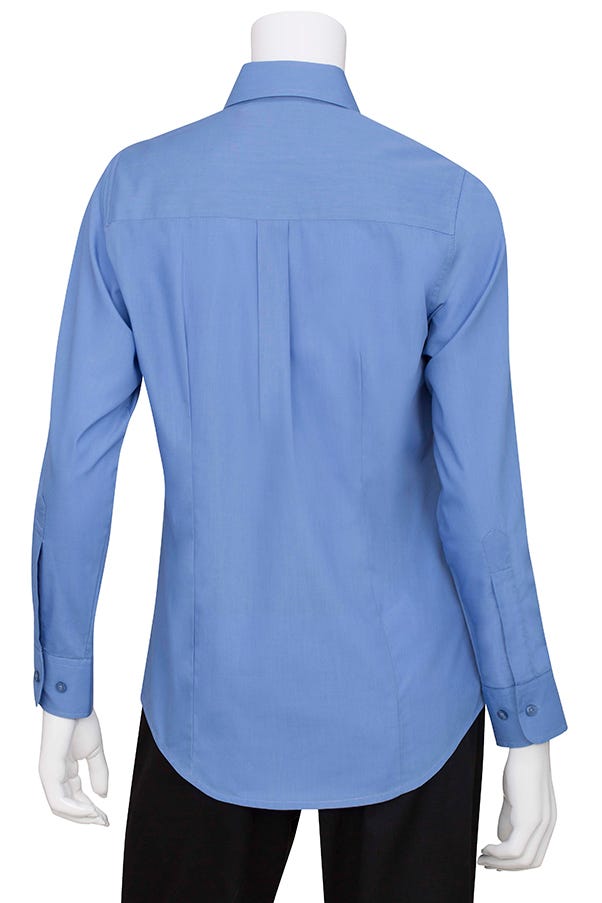 Womens French Blue Essential Dress Shirt | Chef Works Womens French Blue Essential Dress Shirt | Chef Works